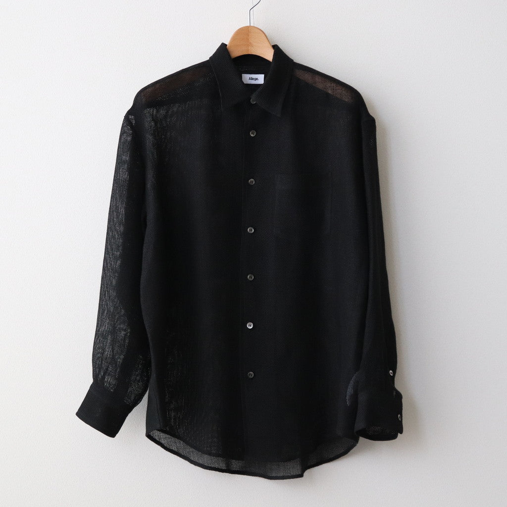 Linen Mesh Shirt #BLACK [AL24S-SH02]