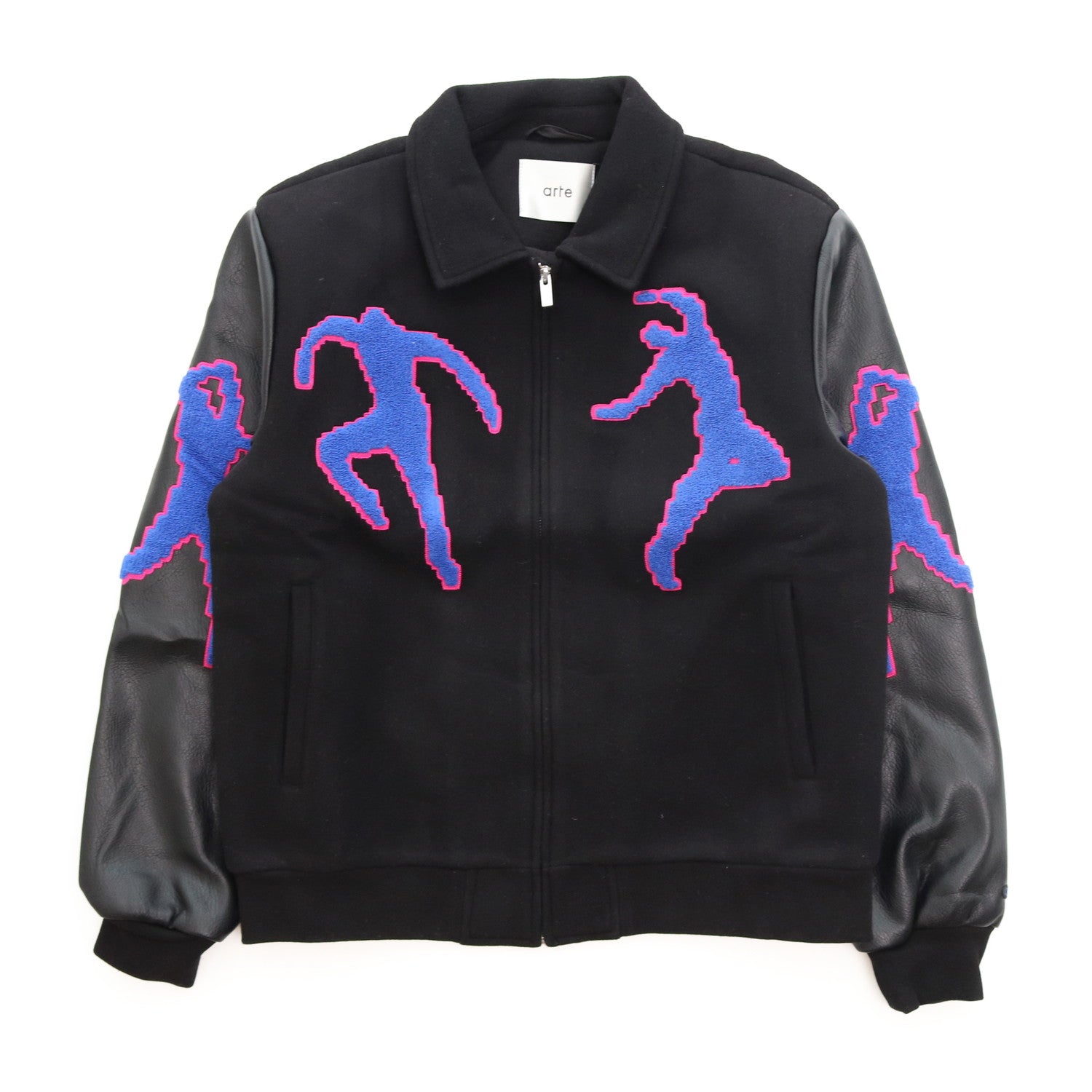 Jonah Pixel Dancer Varsity Jacket #Black [AW23-163J] - Arte