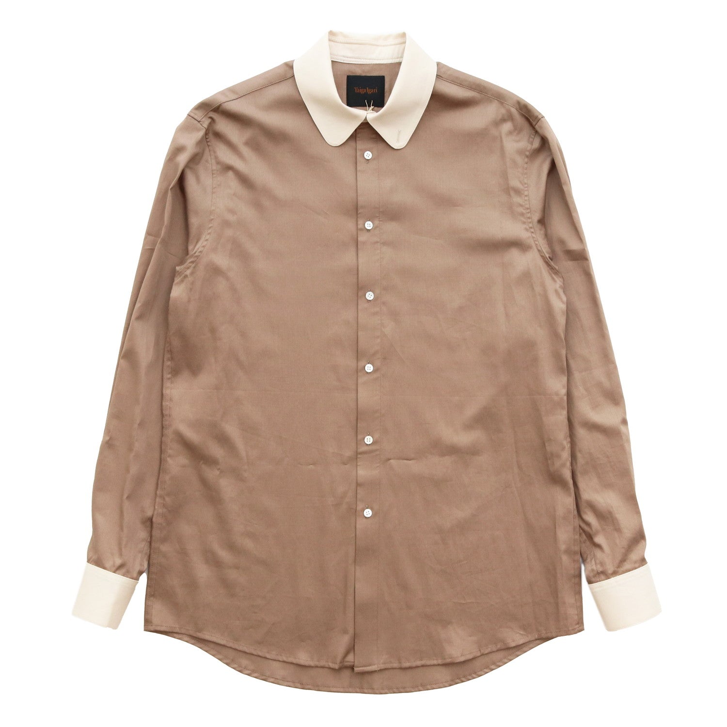 HIGH COLLAR SHIRT #CAMEL×OFF WHITE [TI035015] - Taiga Igari