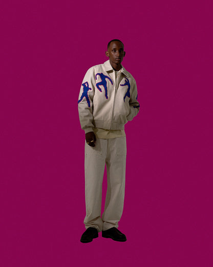 Jonah Pixel Dancer Varsity Jacket #Cream [AW23-163J]