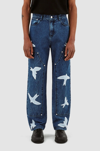 Parker Workwear Birds Pants #Washed Blue [AW23-005P]