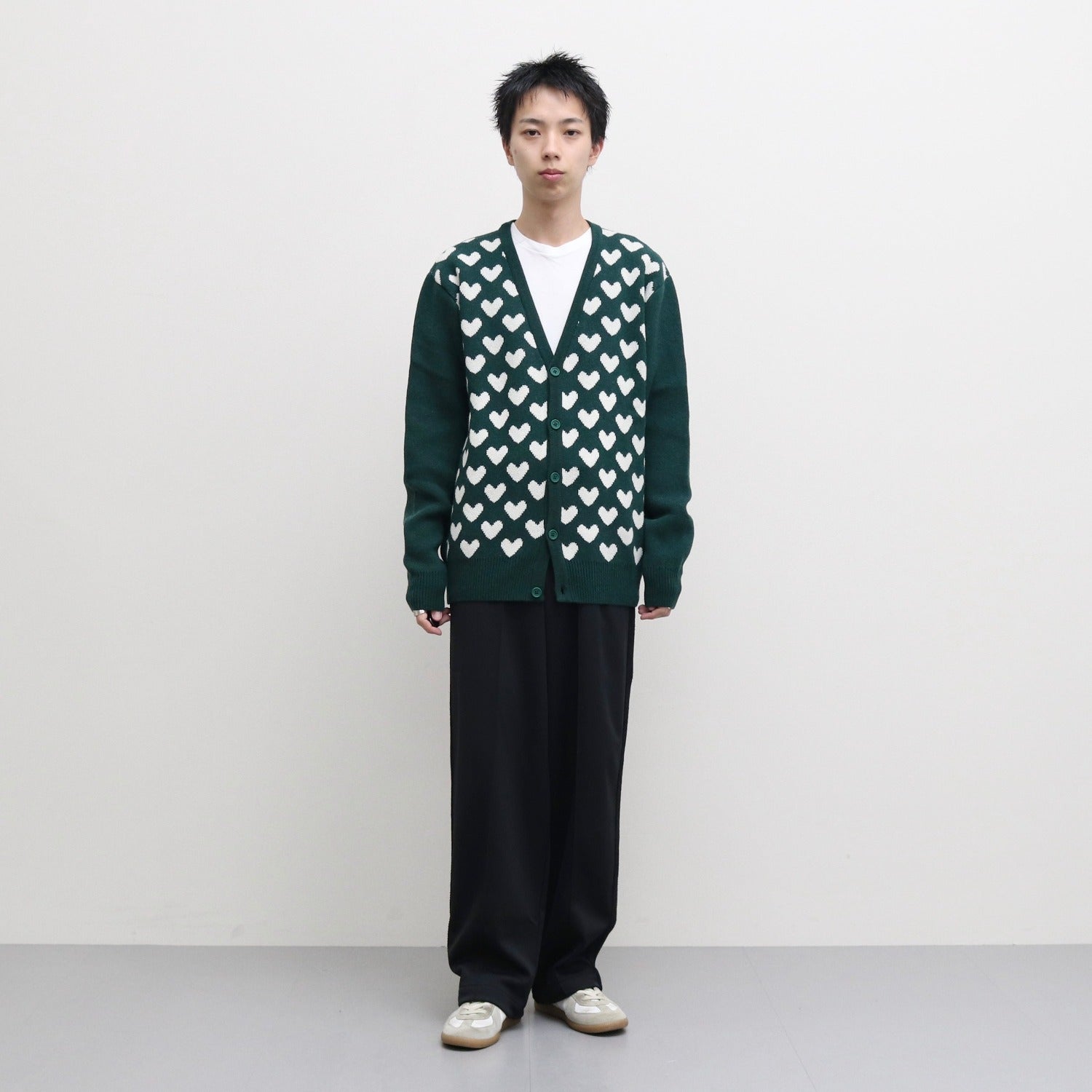 Kyle Heart Cardigan #Green [AW23-103K]