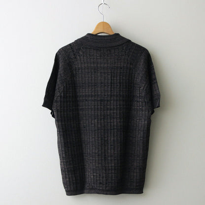 Viscose Rib Knit Polo #Charcoal [002121303]