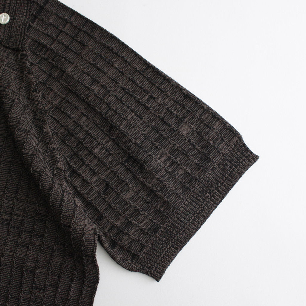 Viscose Rib Knit Polo #Charcoal [002121303]