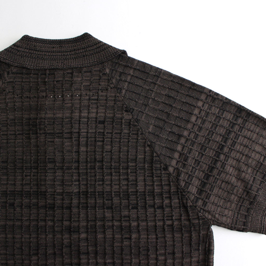 Viscose Rib Knit Polo #Charcoal [002121303]