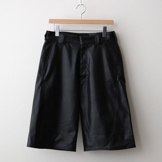 TWISTED LEATHER SHORTS #BLACK [241-01-0202L]