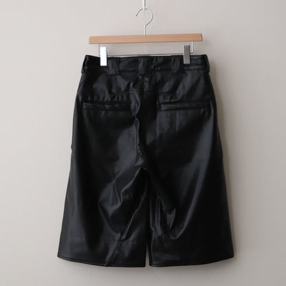 TWISTED LEATHER SHORTS #BLACK [241-01-0202L]