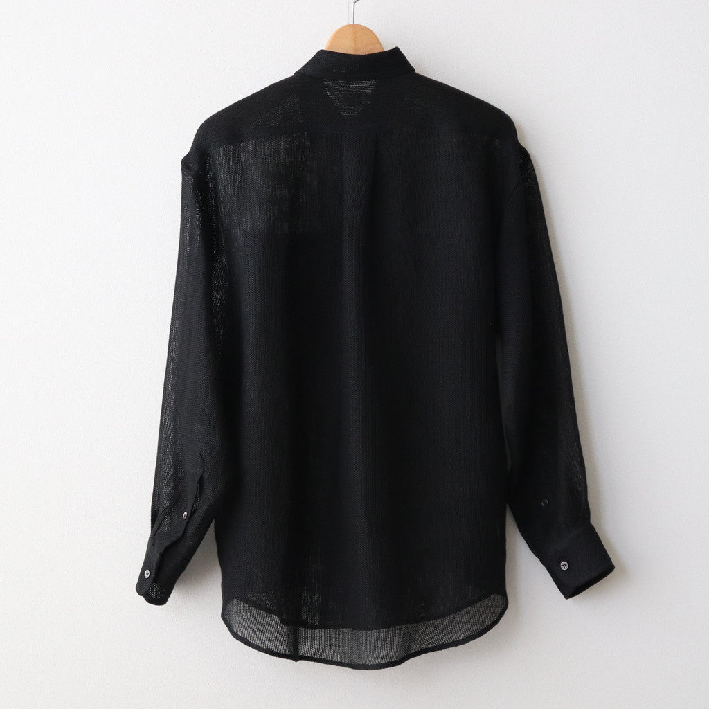 Linen Mesh Shirt #BLACK [AL24S-SH02]