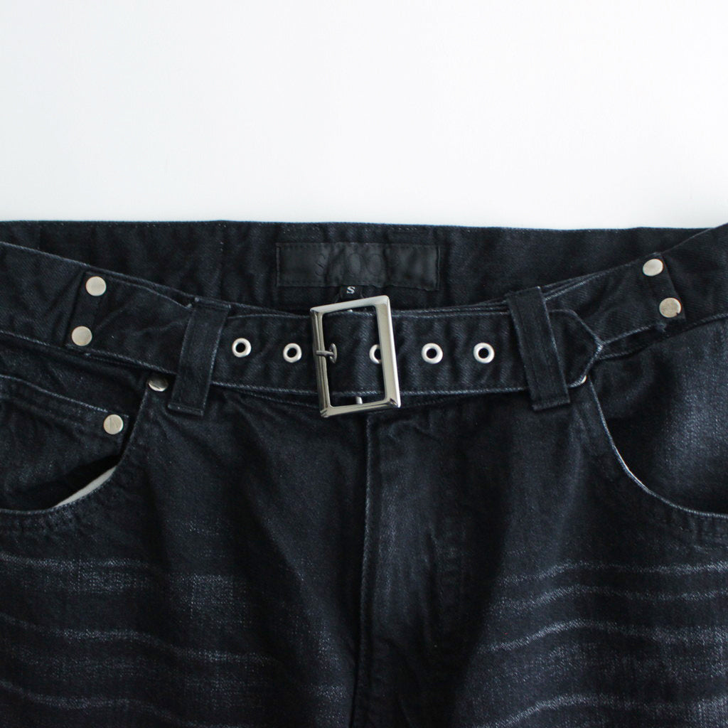 SHAFFER DENIM WIDE PANTS #Washed Black [SHSS24030]