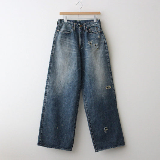 FADED MODERN DENIM WIDE TROUSERS #FADED INDIGO [2441000406]