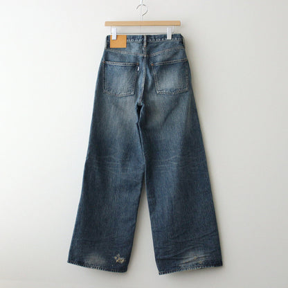 FADED MODERN DENIM WIDE TROUSERS #FADED INDIGO [2441000406]