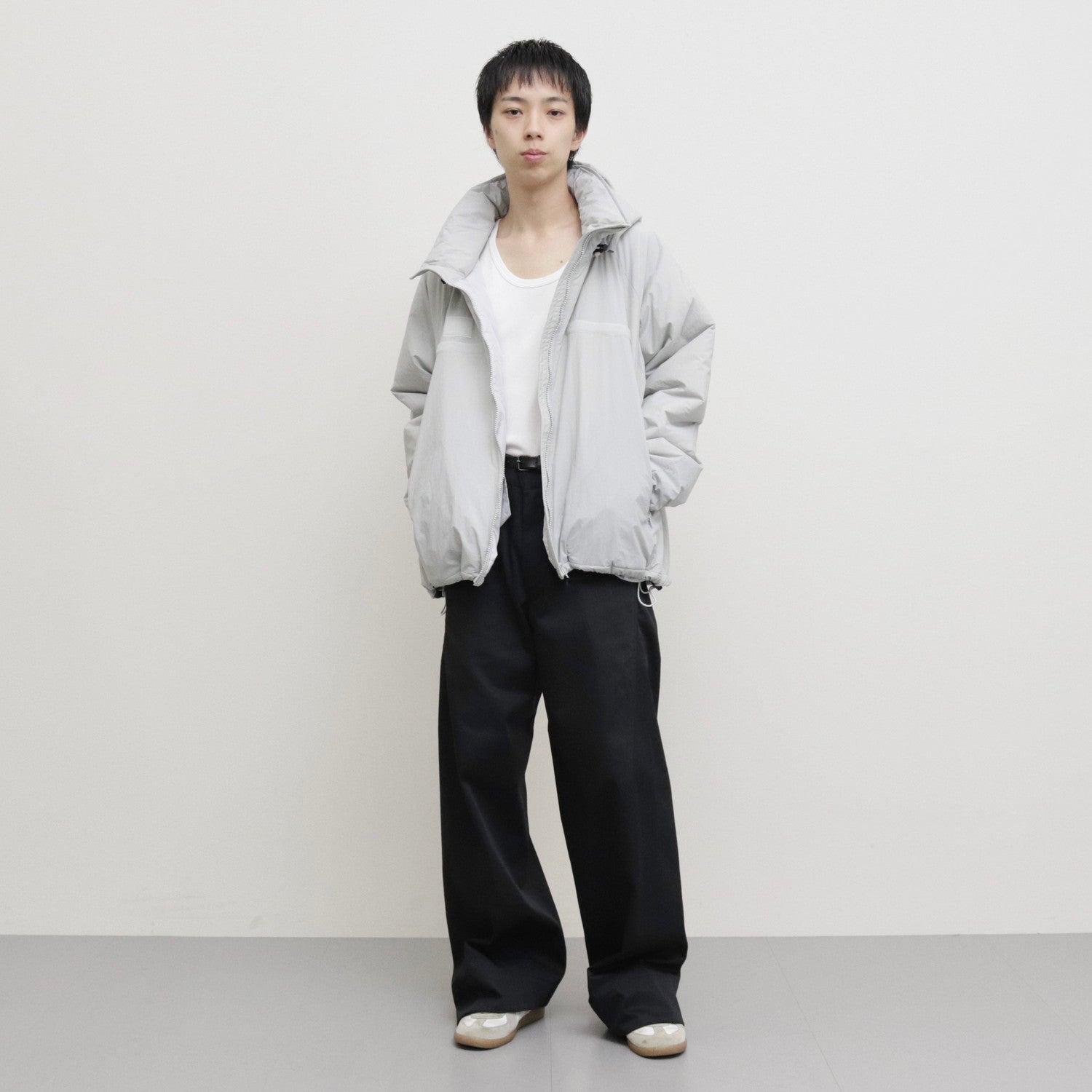 WIDE NECK SHELL JACKET #LIGHT GREY [S23AW11BL] - SOSHIOTSUKI