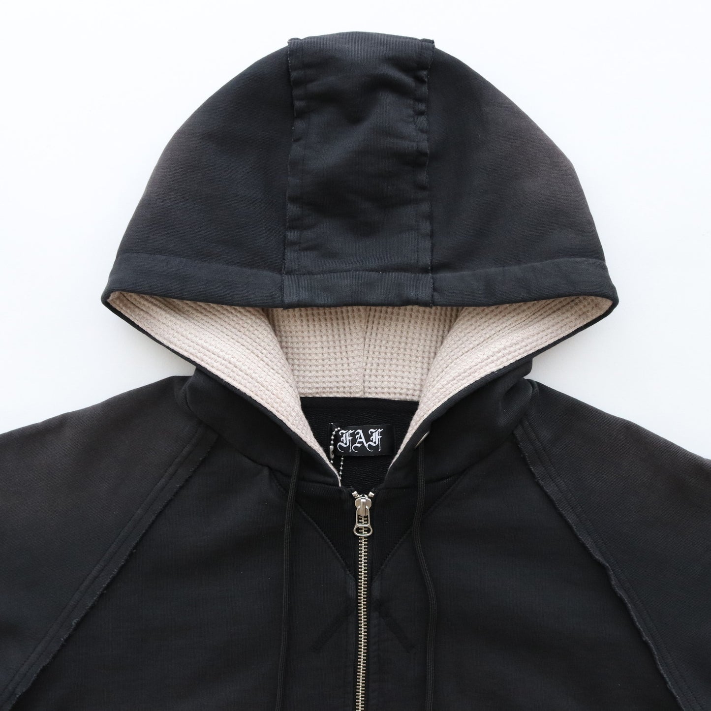 Aged Zip Up Hoodie #Black [2121205]