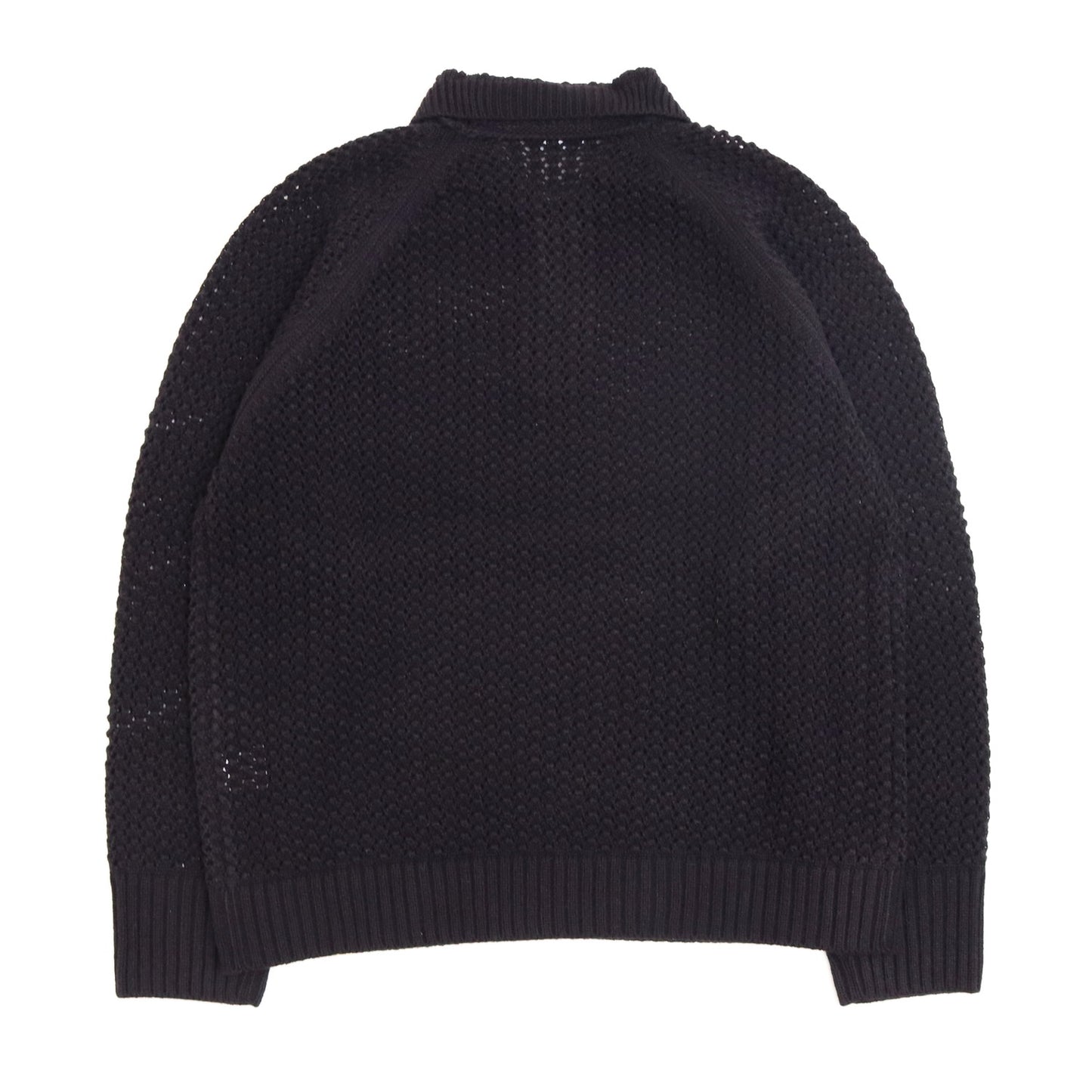 Openwork Knit Polo Shirts #BLACK [13413009]
