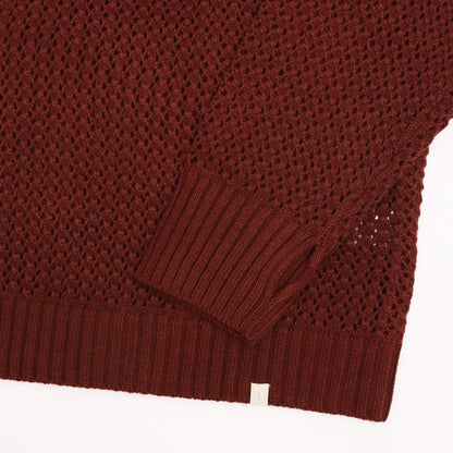Openwork Knit Polo Shirts #BROWN [13413009]