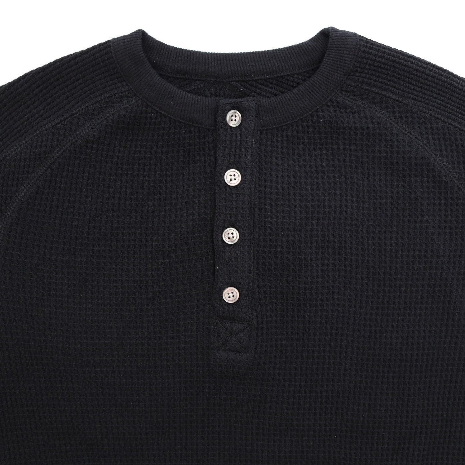 Thermal Henley Shirts #BLACK [13412010] - FAF(FAKE AS FLOWERS
