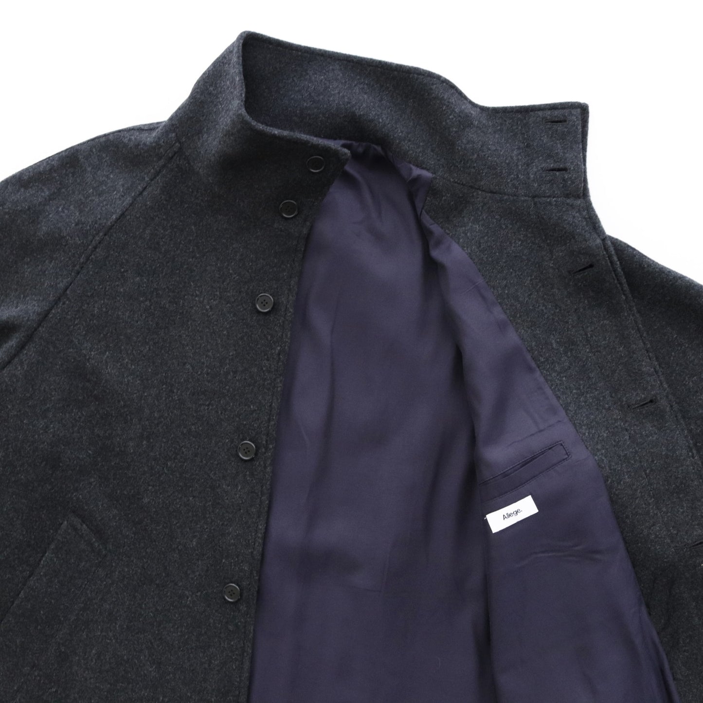 Stand Collar Long Coat #GRAY [AL23W-CO01]