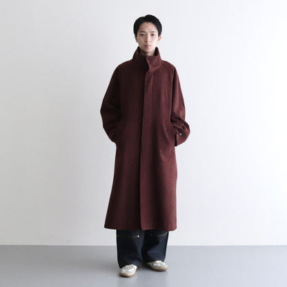 Stand Collar Long Coat #BROWN [AL23W-CO01]