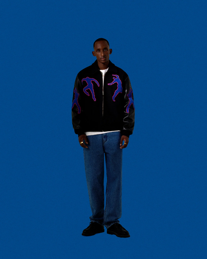 Jonah Pixel Dancer Varsity Jacket #Black [AW23-163J]