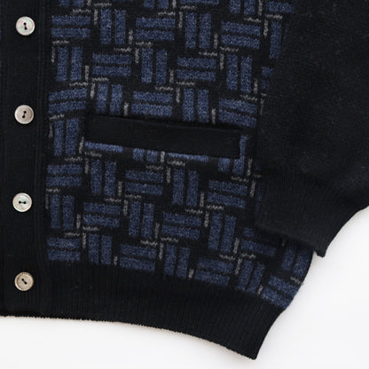 TILE CHECK CARDIGAN #CLAY BLACK [S23AW-K03]
