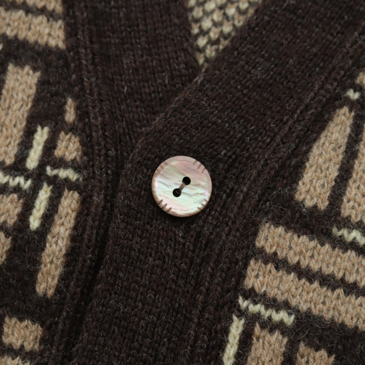 TILE CHECK CARDIGAN #CLAY BROWN [S23AW-K03]