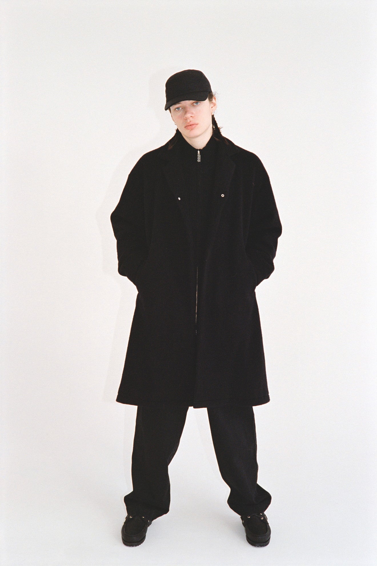 Over size coat #BLACK (silk) [TTT-2023AW-CO01]