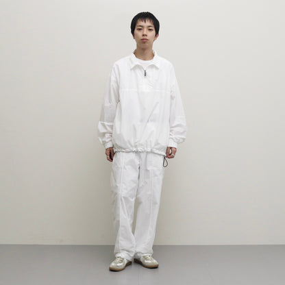 NYLON PULL OVER ZIP UP SHIRT #WHITE [TTT-2023AW-SH01]