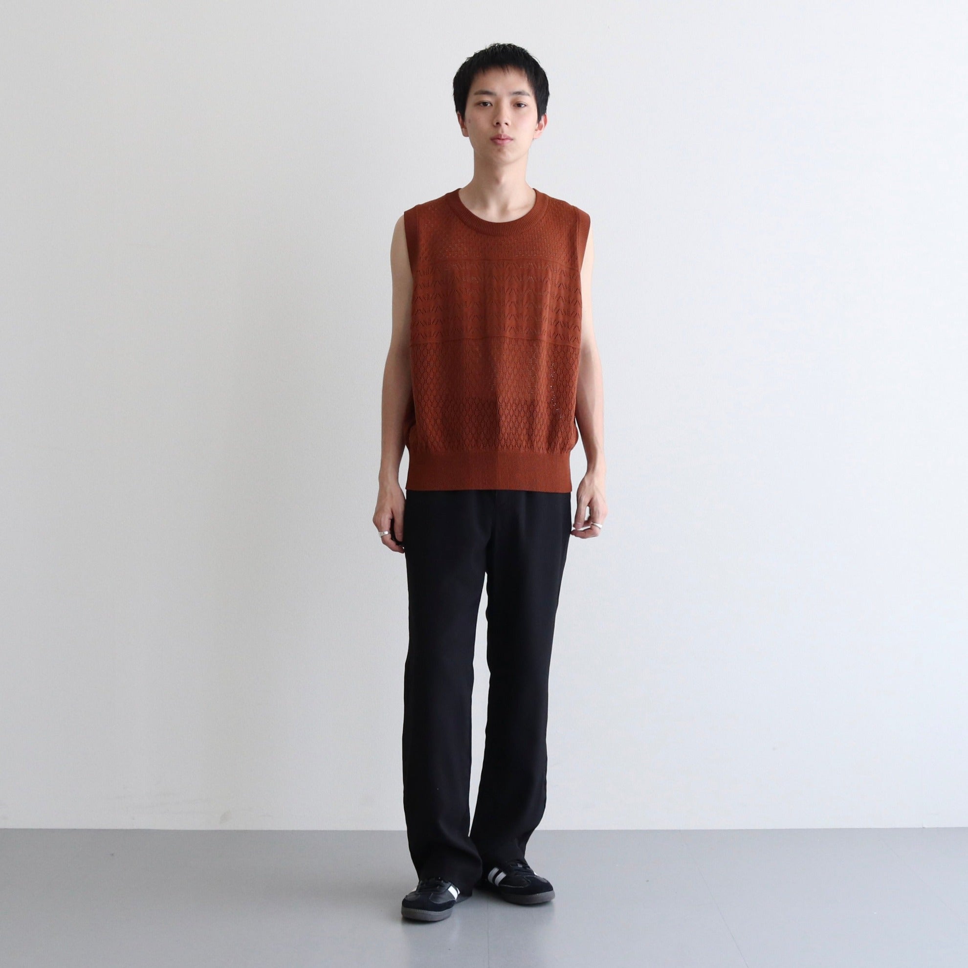 OPENWORK KNIT VEST #BROWN [AL23S-KN03] - Allege（アレッジ）23ss 通販 – scilla